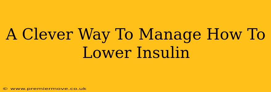 A Clever Way To Manage How To Lower Insulin