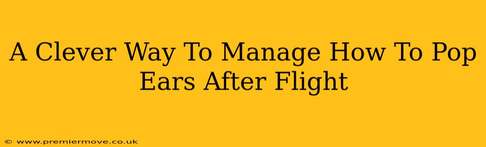 A Clever Way To Manage How To Pop Ears After Flight