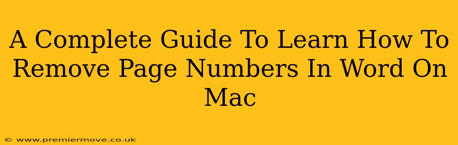 A Complete Guide To Learn How To Remove Page Numbers In Word On Mac