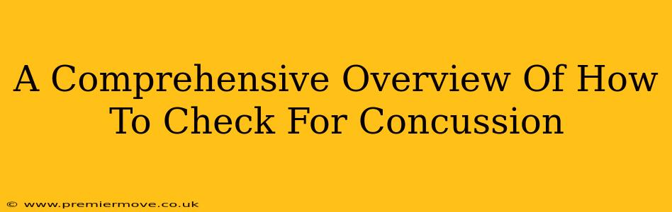 A Comprehensive Overview Of How To Check For Concussion