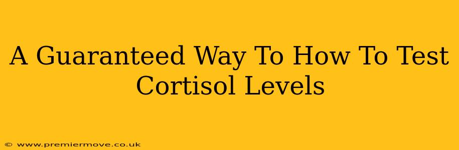 A Guaranteed Way To How To Test Cortisol Levels