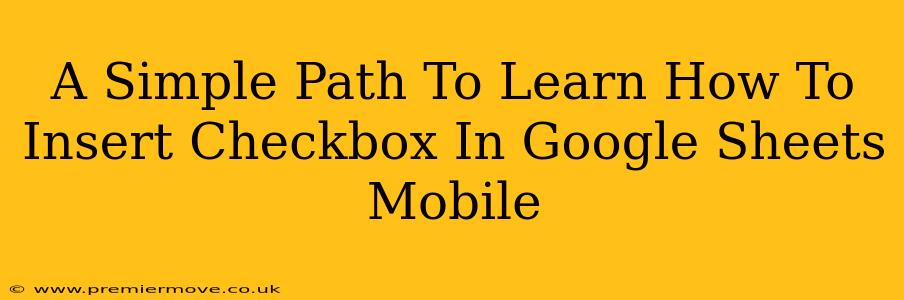 A Simple Path To Learn How To Insert Checkbox In Google Sheets Mobile