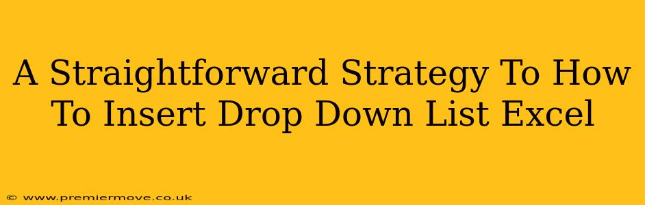 A Straightforward Strategy To How To Insert Drop Down List Excel