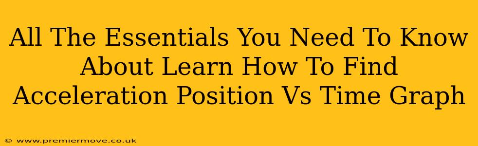 All The Essentials You Need To Know About Learn How To Find Acceleration Position Vs Time Graph