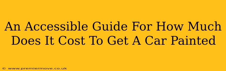 An Accessible Guide For How Much Does It Cost To Get A Car Painted