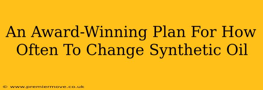 An Award-Winning Plan For How Often To Change Synthetic Oil