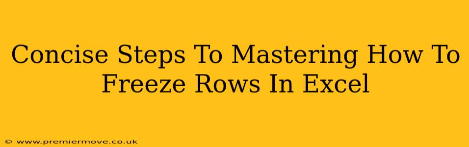 Concise Steps To Mastering How To Freeze Rows In Excel