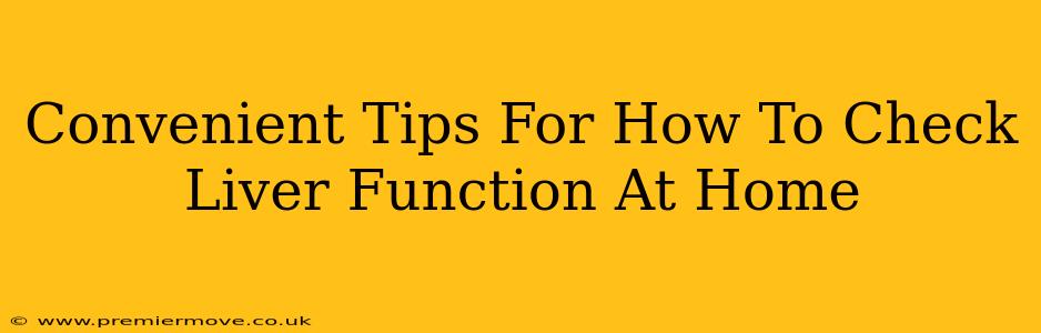 Convenient Tips For How To Check Liver Function At Home