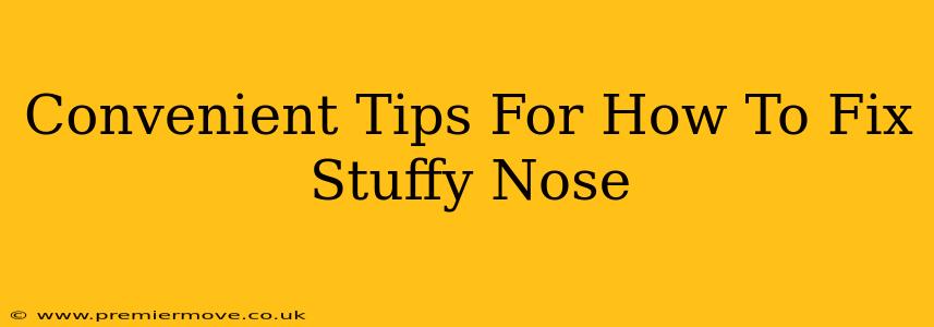 Convenient Tips For How To Fix Stuffy Nose