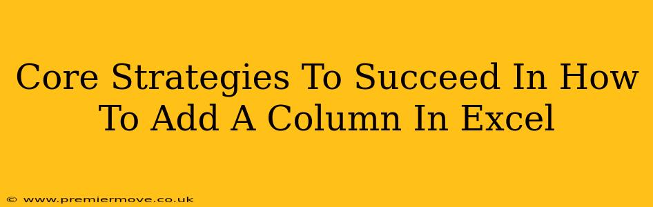 Core Strategies To Succeed In How To Add A Column In Excel