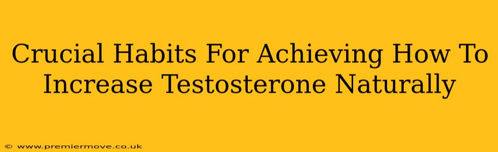 Crucial Habits For Achieving How To Increase Testosterone Naturally