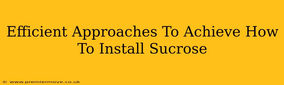 Efficient Approaches To Achieve How To Install Sucrose