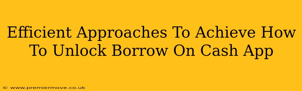 Efficient Approaches To Achieve How To Unlock Borrow On Cash App
