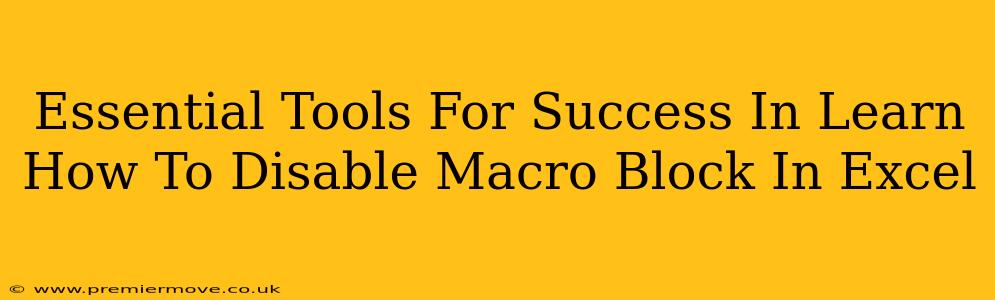 Essential Tools For Success In Learn How To Disable Macro Block In Excel