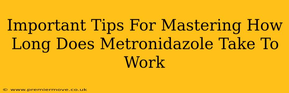 Important Tips For Mastering How Long Does Metronidazole Take To Work