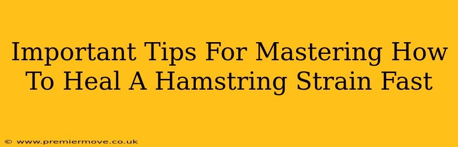 Important Tips For Mastering How To Heal A Hamstring Strain Fast