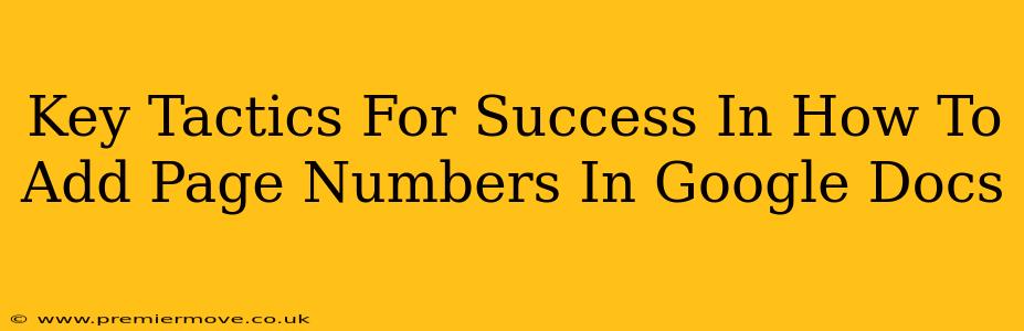 Key Tactics For Success In How To Add Page Numbers In Google Docs