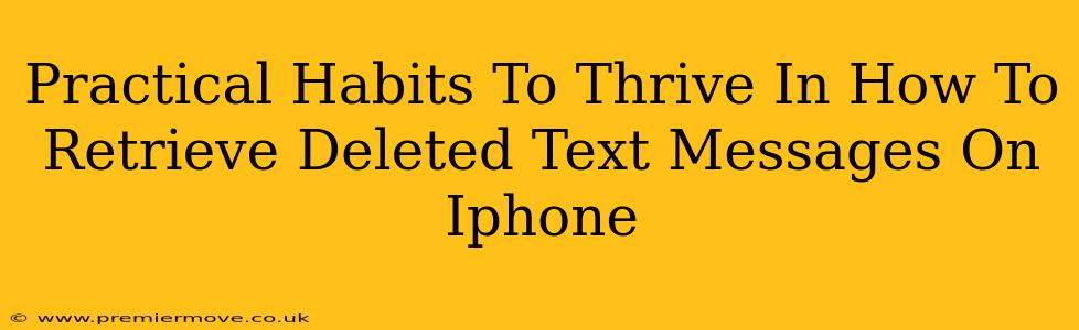 Practical Habits To Thrive In How To Retrieve Deleted Text Messages On Iphone