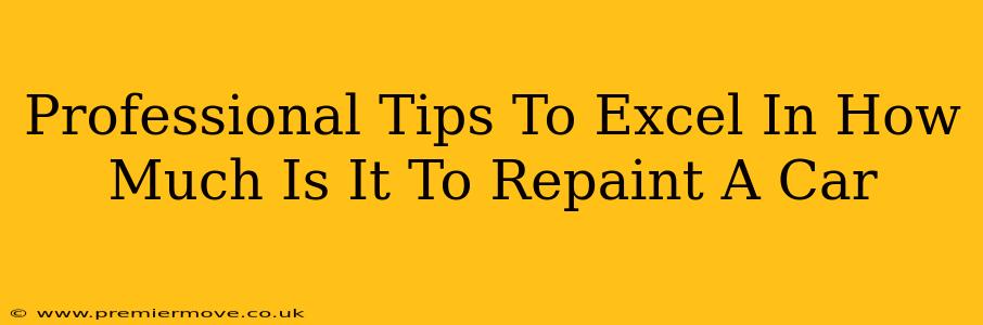 Professional Tips To Excel In How Much Is It To Repaint A Car