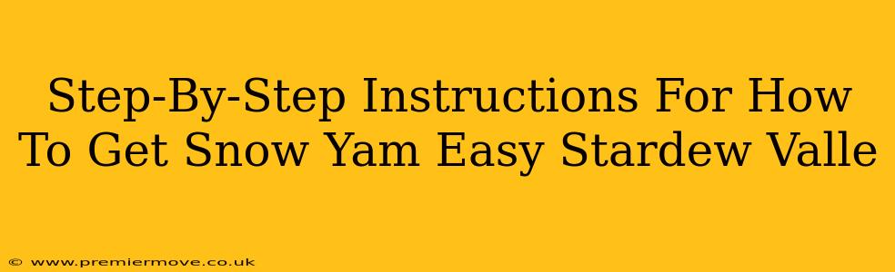 Step-By-Step Instructions For How To Get Snow Yam Easy Stardew Valle