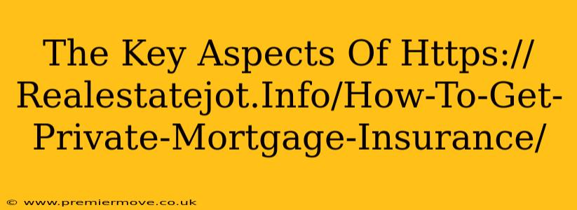 The Key Aspects Of Https://Realestatejot.Info/How-To-Get-Private-Mortgage-Insurance/