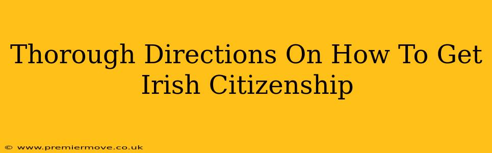 Thorough Directions On How To Get Irish Citizenship