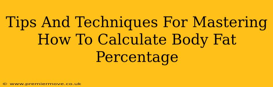Tips And Techniques For Mastering How To Calculate Body Fat Percentage