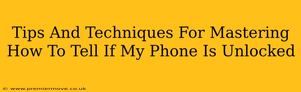 Tips And Techniques For Mastering How To Tell If My Phone Is Unlocked
