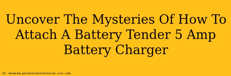 Uncover The Mysteries Of How To Attach A Battery Tender 5 Amp Battery Charger
