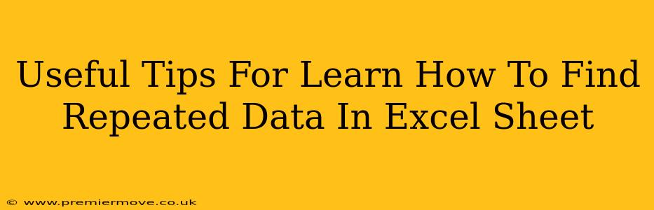 Useful Tips For Learn How To Find Repeated Data In Excel Sheet